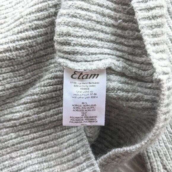 Etam cable knit sweater with puff sleeves grey XS @K - Picture 5 of 12